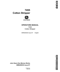 John Deere 7455 Cotton Stripper (- 006000) Operator's Manual (OMN200535)