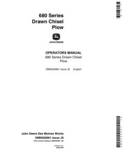John Deere 680 Series Drawn Chisel Plow Operator's Manual (OMN200661)