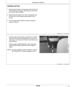 Alternative view of John Deere 9976 Cotton Picker (004001-) Operator's Manual (OMN200722)