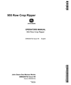 John Deere 955 Row Crop Ripper Operator's Manual (OMN200752)