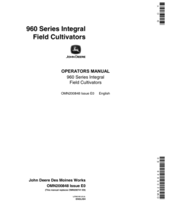 John Deere 960 Series Integral Field Cultivator (013921-) Operator's Manual (OMN200848)
