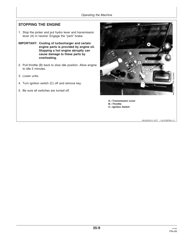 John Deere 9970 Cotton Picker (006001- ) Operator's Manual (OMN200856) - Image 2