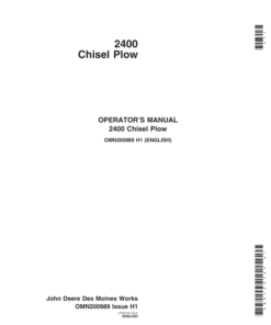 John Deere 2400 Chisel Plow North America Operator's Manual (OMN200989)