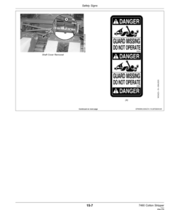 Alternative view of John Deere 7460 Cotton Strippers North America (029001-040000) Operator's Manual (OMN223785)