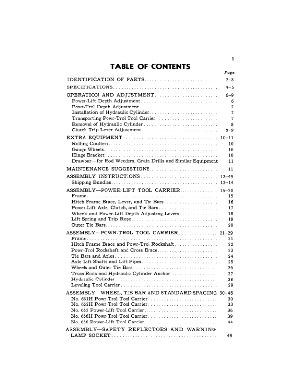 John Deere No. 650 Series Tractor Drawn Tool Carrier with Tool Equipment Operator's Manual (OMN261058) - Image 2