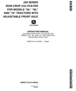 John Deere 220 Series Row-Crop Cultivator Operator's Manual (OMN27154)