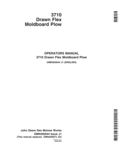 John Deere 3710 Drawn Flex Moldboard Plow Operator's Manual (OMN300044)