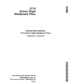 John Deere 3710 Drawn Rigid Moldboard Plow Operator's Manual (OMN300045)
