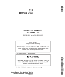 John Deere 627 Drawn Disk Operator's Manual (OMN300060)