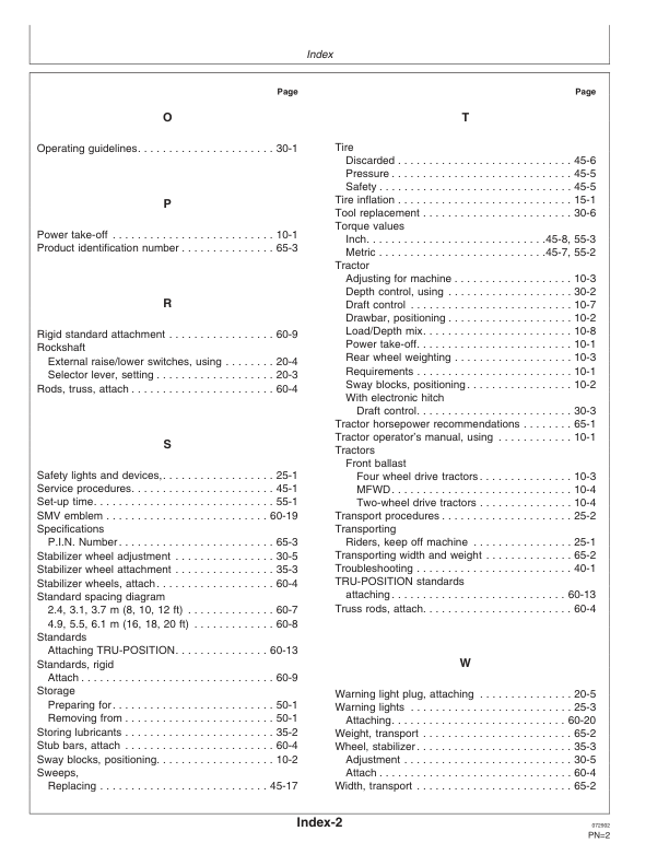 John Deere 610 Series Integral Chisel Plow Operator's Manual (OMN300145) - Image 2
