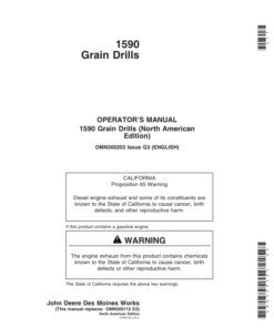 John Deere 1590 Grain Drills Operator's Manual (OMN300203)