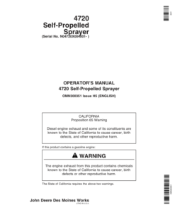 John Deere 4720 Self-Propelled Sprayer (004001-) Operator's Manual (OMN300351)