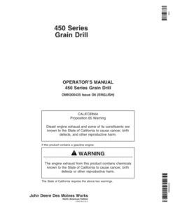 John Deere 450 Grain Drills North America (000001-720100 ) Operator's Manual (OMN300435)