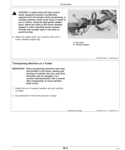 Alternative view of John Deere 450 Grain Drills North America (000001-720100 ) Operator's Manual (OMN300435)