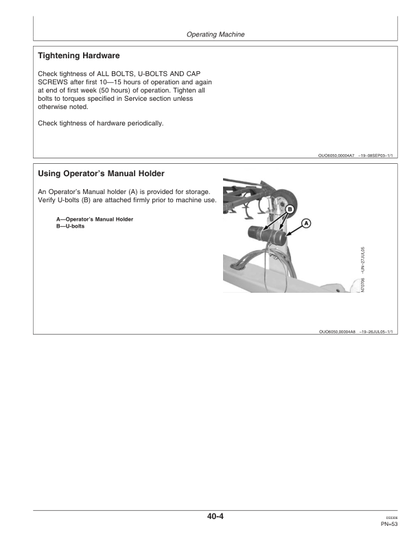 John Deere 2210 Floating Hitch Field Cultivator North America (004000-005999) Operator's Manual (OMN300474) - Image 3