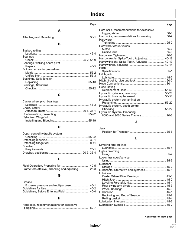 John Deere 2210 Floating Hitch Field Cultivator European Edition (008000- ) Operator's Manual (OMN332301) - Image 3