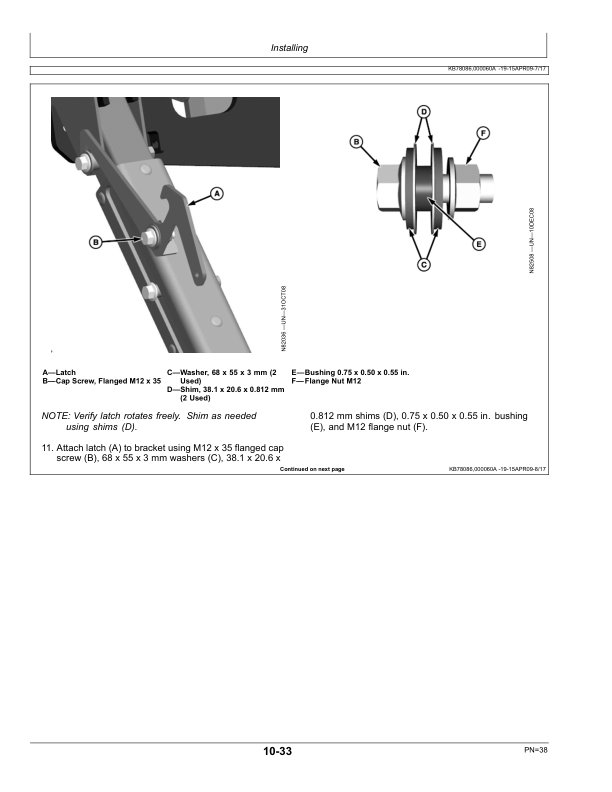 John Deere 4730 Sprayer High Clearance Kit BN400169 (-005999) Operator's Manual (OMN390185) - Image 2