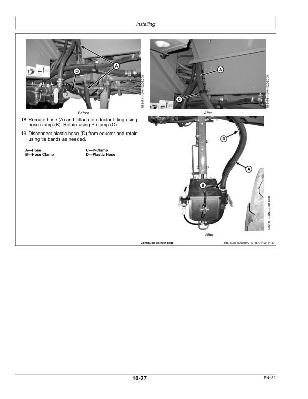John Deere 4730, 4830 Sprayer High Clearance Kit BN400168 (008001-012999) Operator's Manual (OMN390191) - Image 2