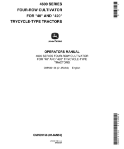 John Deere 4600 Series Four-Row Cultivator Operator's Manual (OMN39156)