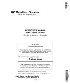 John Deere 200 Seedbed Finisher Operator's Manual (OMN401318)