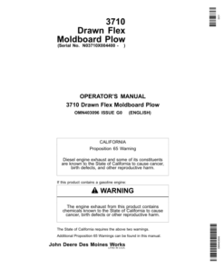 John Deere 3710 Drawn FlexMoldboard (004400-) Operator's Manual (OMN403096)