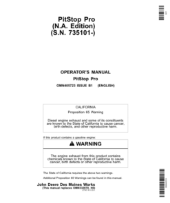 John Deere PitStop Pro (NA Edition) (735101-) Operator's Manual (OMN405723)