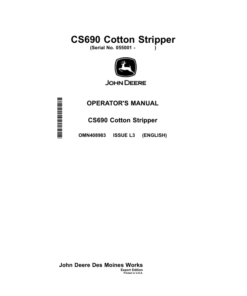 John Deere CS690 Cotton Strippers Export Edition (055000-060000) Operator's Manual (OMN408983)