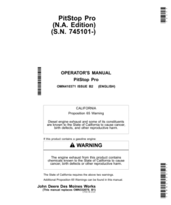 John Deere PitStop Pro (745101-) Operator's Manual (OMN410371)