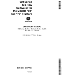 John Deere 600 Series Six-Row Cutlivator Operator's Manual (OMN43456)
