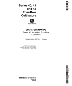 John Deere 40, 41, 42 Row Crop Cultivator Operator's Manual (OMN45959)