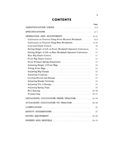 Alternative view of John Deere 64 Four-Row, 60 Six-Row, 62 Six-Row Cultivators Operator's Manual (OMN501058)