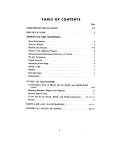Alternative view of John Deere M10A Series Tractor Cultivator for Model 'M' Tractor Operator's Manual (OMN51149)