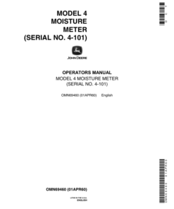 John Deere #4 Moisture Meter Operator's Manual (OMN69460)