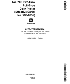 John Deere 200 Corn Picker Operator's Manual (OMN7551)