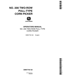 John Deere 200 Corn Picker Operator's Manual (OMN7750)