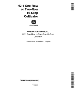 John Deere H2-1 Row -Crop Cultivator Operator's Manual (OMN97533N)