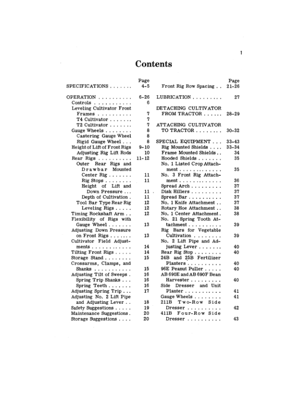 John Deere T2, T4 Row-Crop Cultivator Operator's Manual (OMN97579) - Image 2