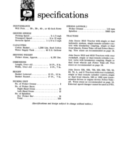 Alternative view of John Deere 122 One-Row Cotton Picker (000101-) Operator's Manual (OMN97594N)