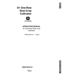 John Deere S1 Row-Crop Cultivator Operator's Manual (OMN97626N)