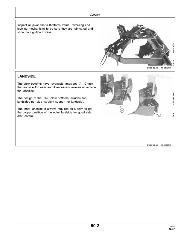 John Deere 3945 Reversible Two-Way Integral Moldboard Plow Operator's Manual (OMP57180) - Image 2