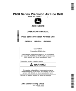 John Deere P600 Series Precision Air Hoe Drill (810101-) (North American) Operator's Manual (OMP60010)