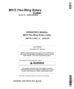 John Deere MX15 Flex-Wing Rotary Cutter Operator's Manual (OMP73915)