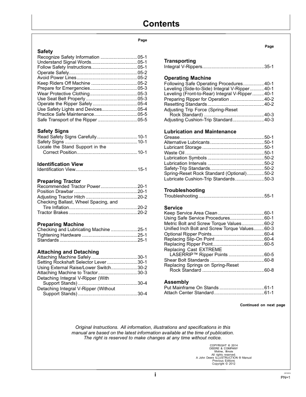 John Deere 913 V-Ripper Russian & CIS Edition Operator's Manual (OMP75195) - Image 2