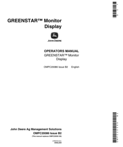 John Deere Greenstar Monitor Display Operator's Manual (OMPC20086)