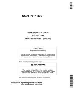 John Deere StarFire 300 Operator's Manual (OMPC21507)