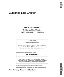 John Deere 1800, 2600, 2630 Greenstar 2 Display Guideane Line Creator Operator's Manual (OMPFP11329)