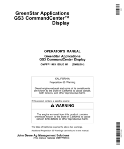 John Deere GreenStar Applications GS3 Display Operator's Manual (OMPFP11483)