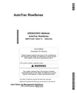 John Deere AutoTrac RowSense Operator's Manual (OMPFP12207)