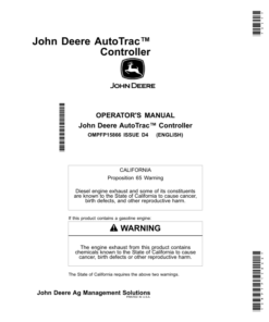 John Deere AutoTrac Controller Operator's Manual (OMPFP15866)