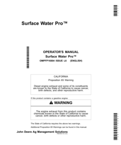 John Deere Surface Water Pro Operator's Manual (OMPFP16884)